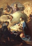 PELLEGRINI, Giovanni Antonio The Nativity with God the Father and the Holy Ghost oil painting